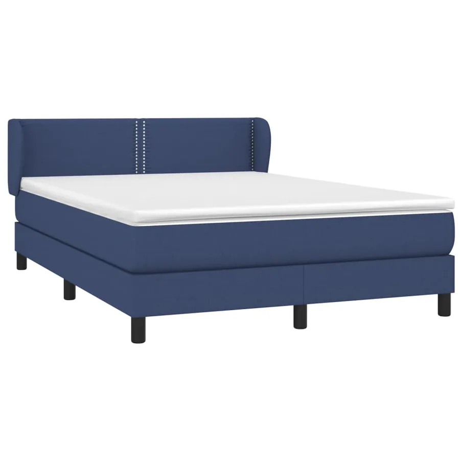 Sommier à lattes de lit avec matelas Bleu 140x190 cm Tissu - 3