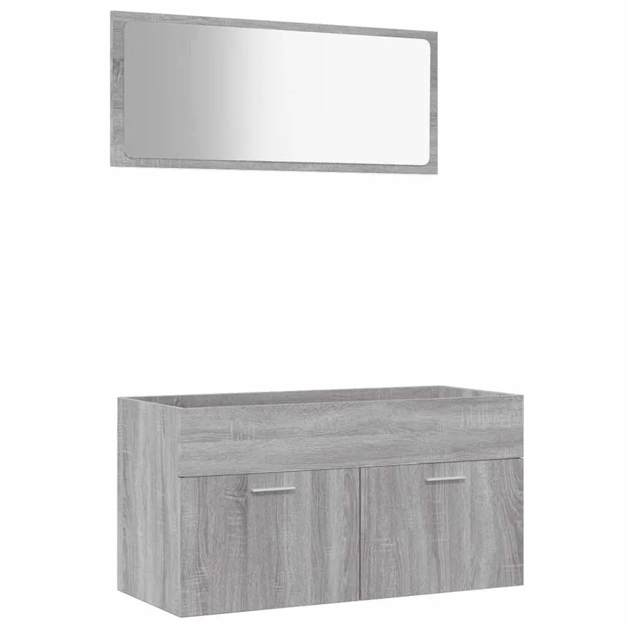 Ensemble de meubles de salle de bain 2 pcs Sonoma gris - 2