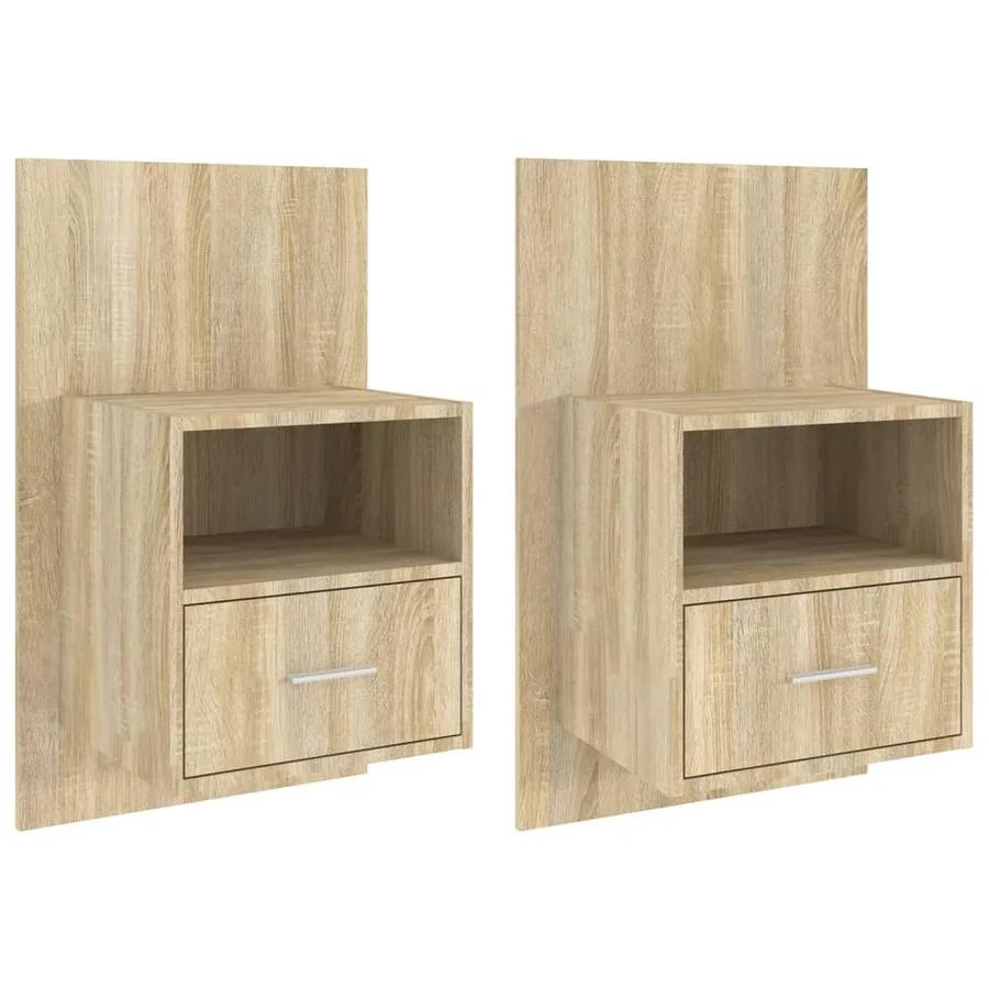 Tables de chevet murales 2 pcs Chêne sonoma - 2