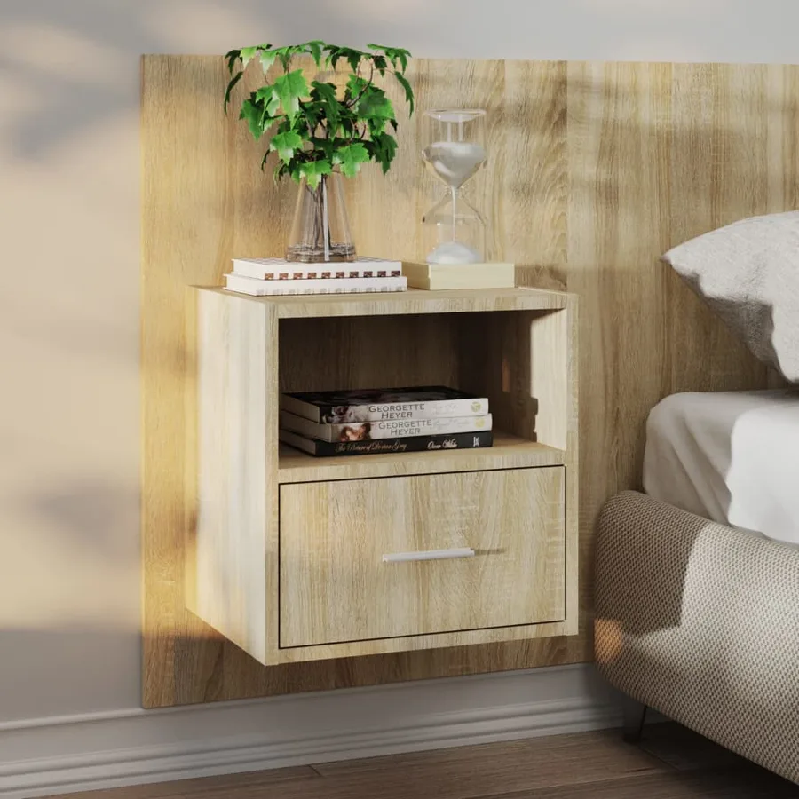 Tables de chevet murales 2 pcs Chêne sonoma - 3