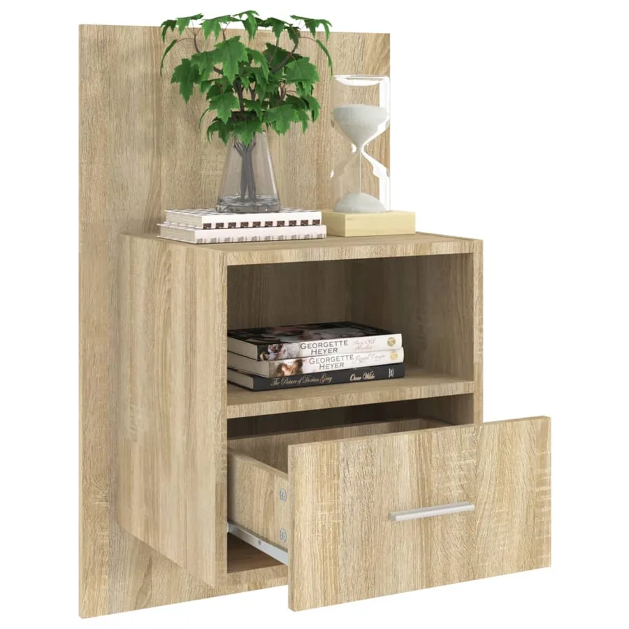 Tables de chevet murales 2 pcs Chêne sonoma - 9