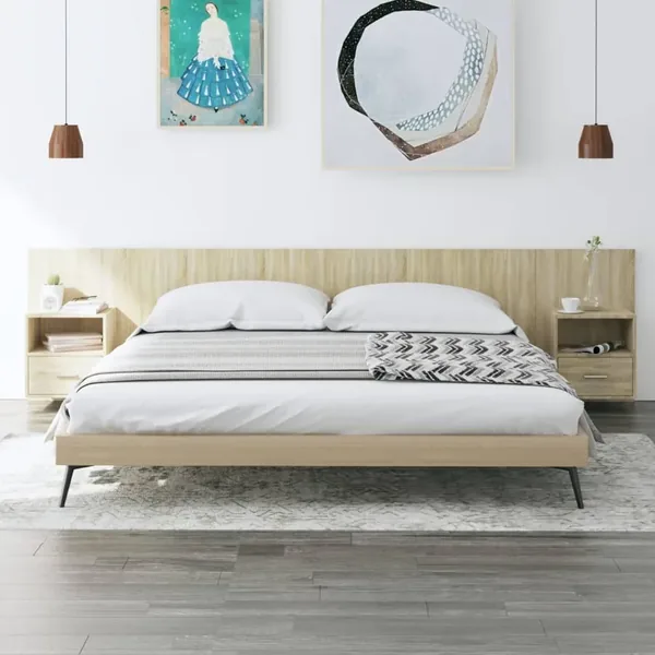 Tête de lit avec armoires Chêne sonoma Bois d'ingénierie