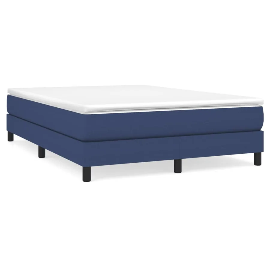 Sommier à lattes de lit avec matelas Bleu 140x190 cm Tissu - 2