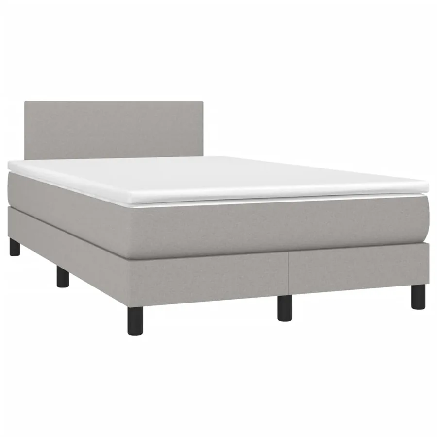 Sommier à lattes de lit avec matelas Gris clair 120x200cm Tissu - 3