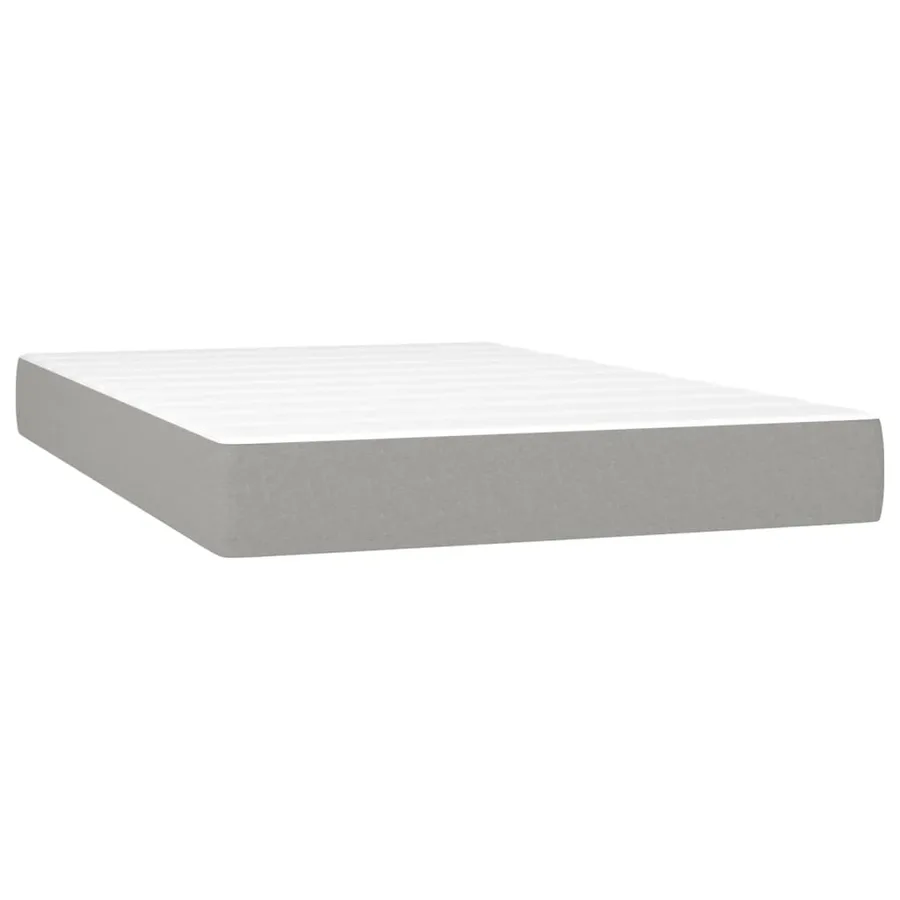Sommier à lattes de lit avec matelas Gris clair 120x200cm Tissu - 5