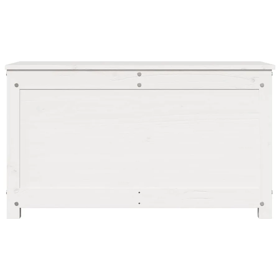 Boîte de rangement Blanc 80x40x45,5 cm Bois massif de pin - 5