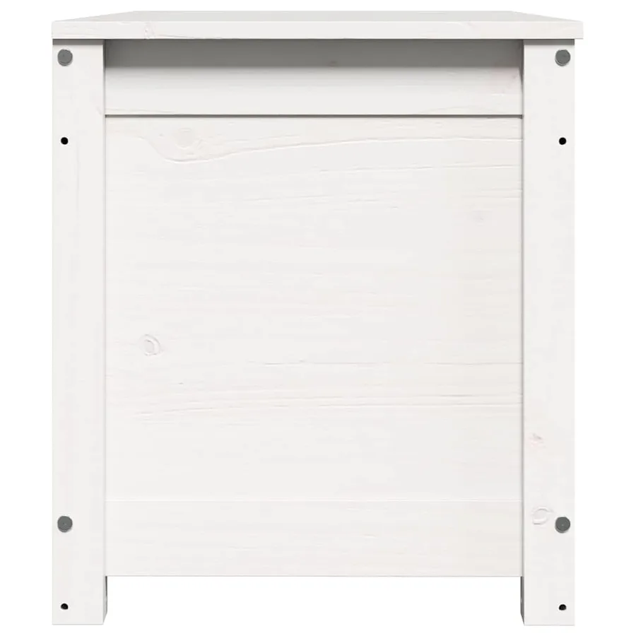 Boîte de rangement Blanc 80x40x45,5 cm Bois massif de pin - 6
