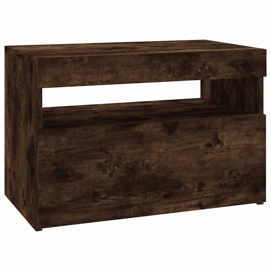 Meuble TV avec lumières LED Chêne fumé 60x35x40 cm - 7