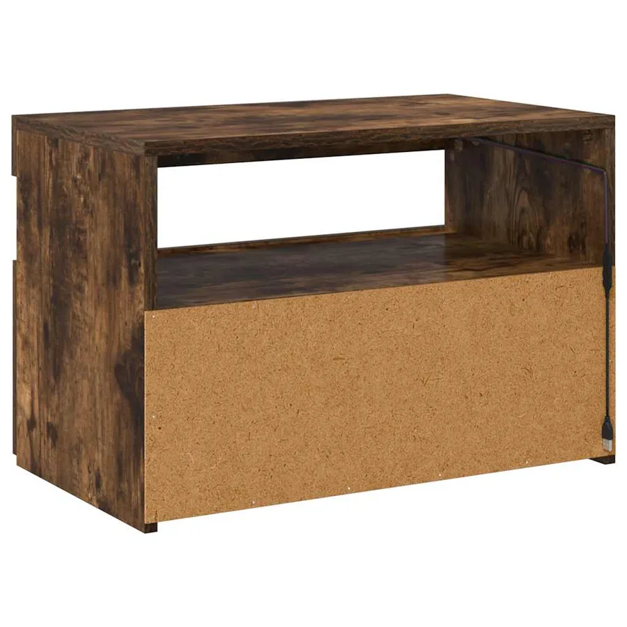 Meuble TV avec lumières LED Chêne fumé 60x35x40 cm - 8