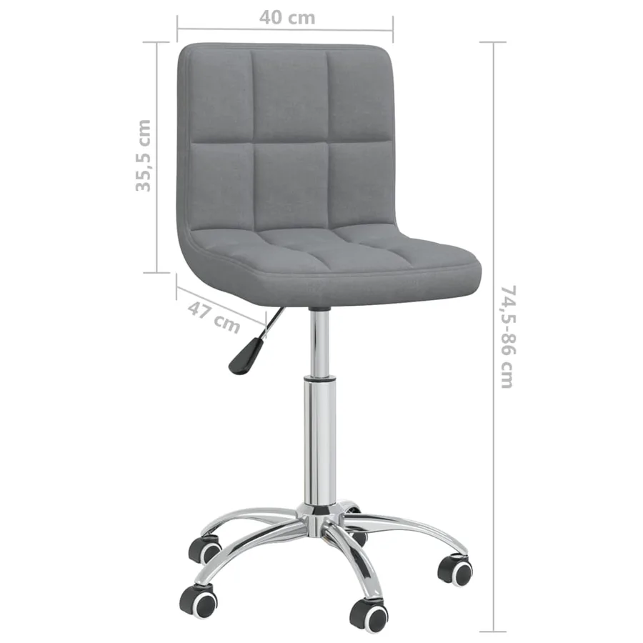 Chaise pivotante de salle à manger Gris clair Tissu - 8