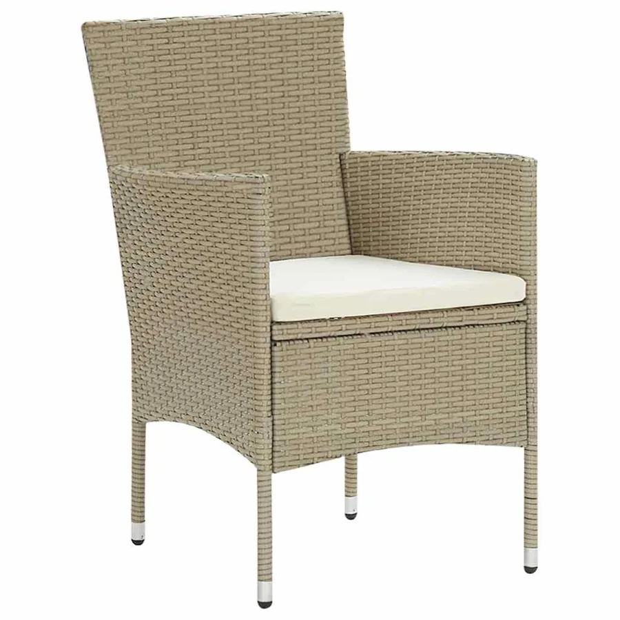Ensemble à manger de jardin 5 pcs Résine tressée Beige - 3