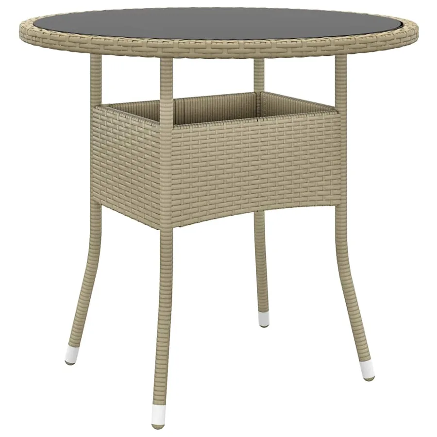 Ensemble à manger de jardin 5 pcs Résine tressée Beige - 5
