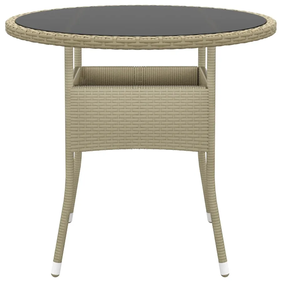 Ensemble à manger de jardin 5 pcs Résine tressée Beige - 6