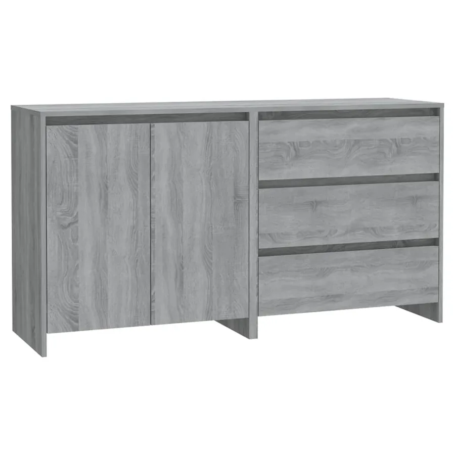 Buffets 2 pcs Sonoma gris Bois d'ingénierie - 2