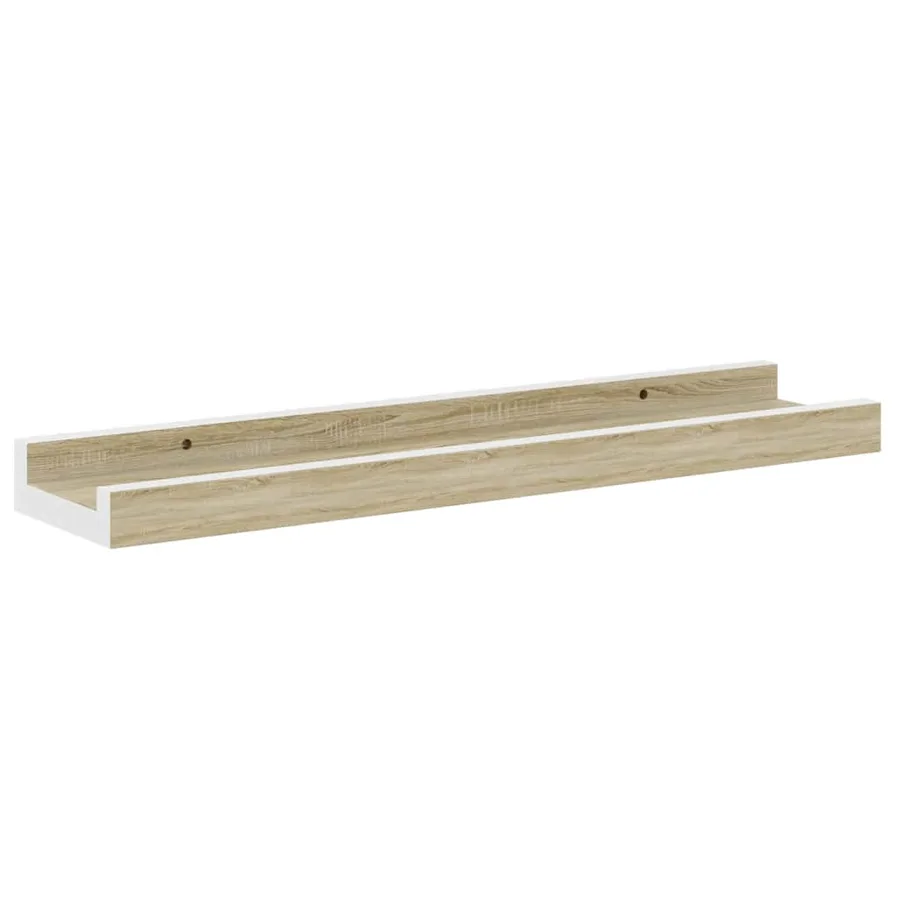 Étagères murales 4 pcs blanc et chêne sonoma 40x9x3 cm - 5