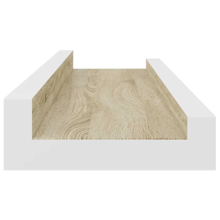 Étagères murales 4 pcs blanc et chêne sonoma 40x9x3 cm - 7