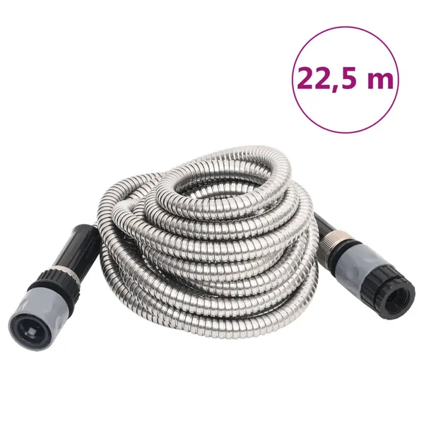 Tuyau d'arrosage buse de pulvérisation argenté 0,6" 22,5 m inox