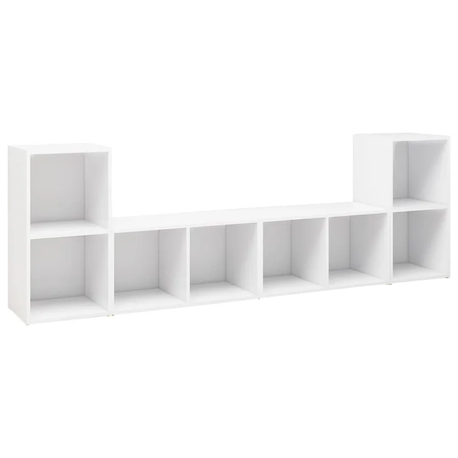 Meubles TV 4 pcs Blanc 72x35x36,5 cm Bois d'ingénierie - 2