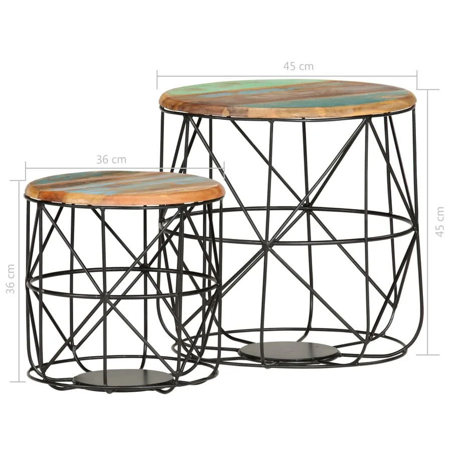 Tables basses 2 pcs Bois de récupération massif - 6
