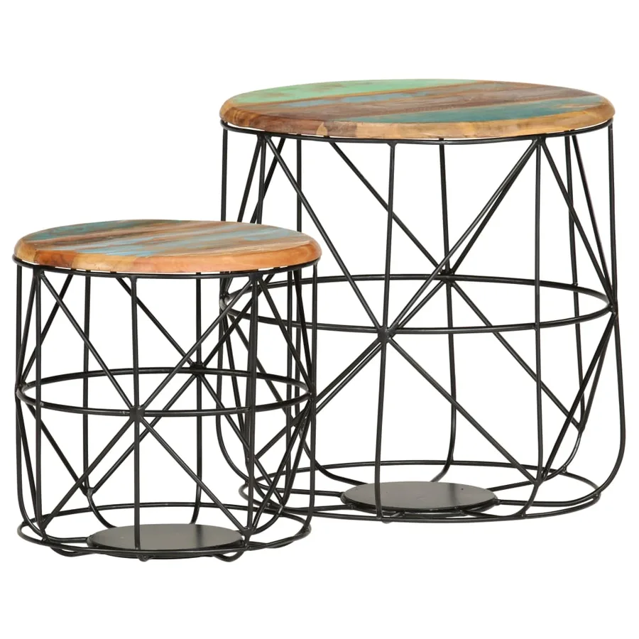 Tables basses 2 pcs Bois de récupération massif - 7