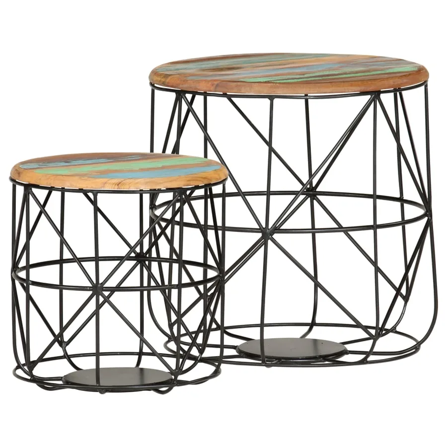Tables basses 2 pcs Bois de récupération massif - 8