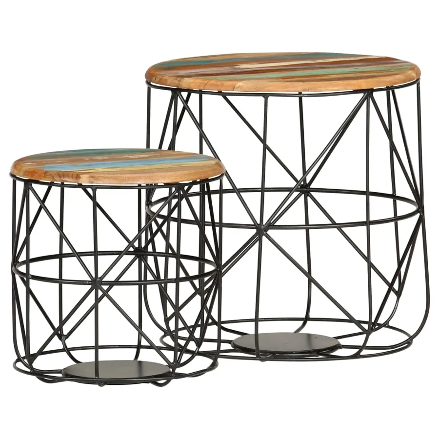 Tables basses 2 pcs Bois de récupération massif - 9