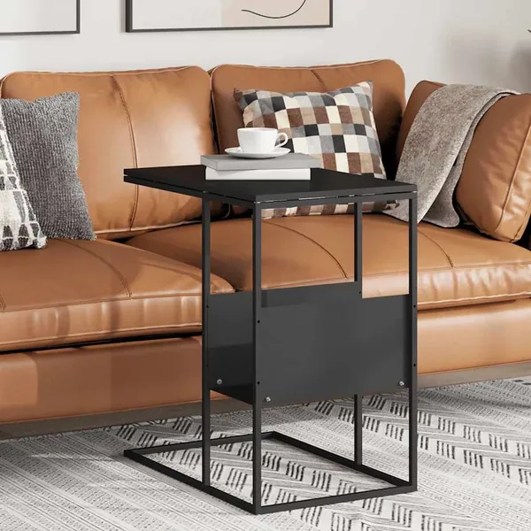 Table d'appoint Noir 55x36x59,5 cm Bois d'ingénierie