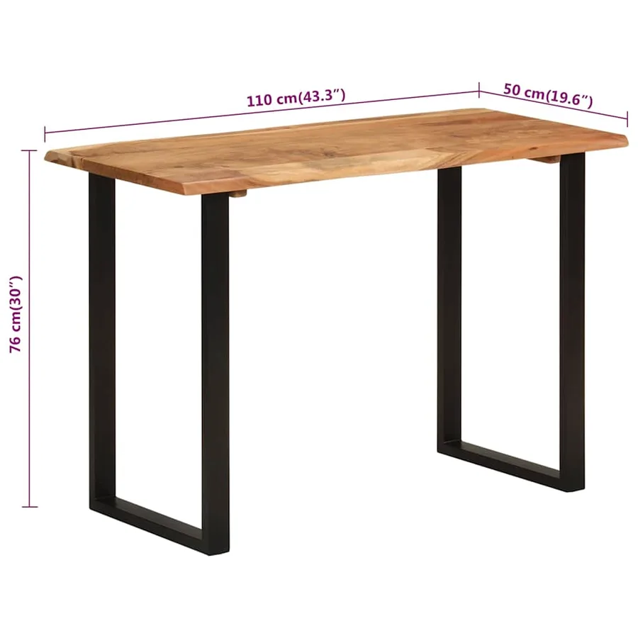 Table à dîner 110x50x76 cm Bois d'acacia solide - 10