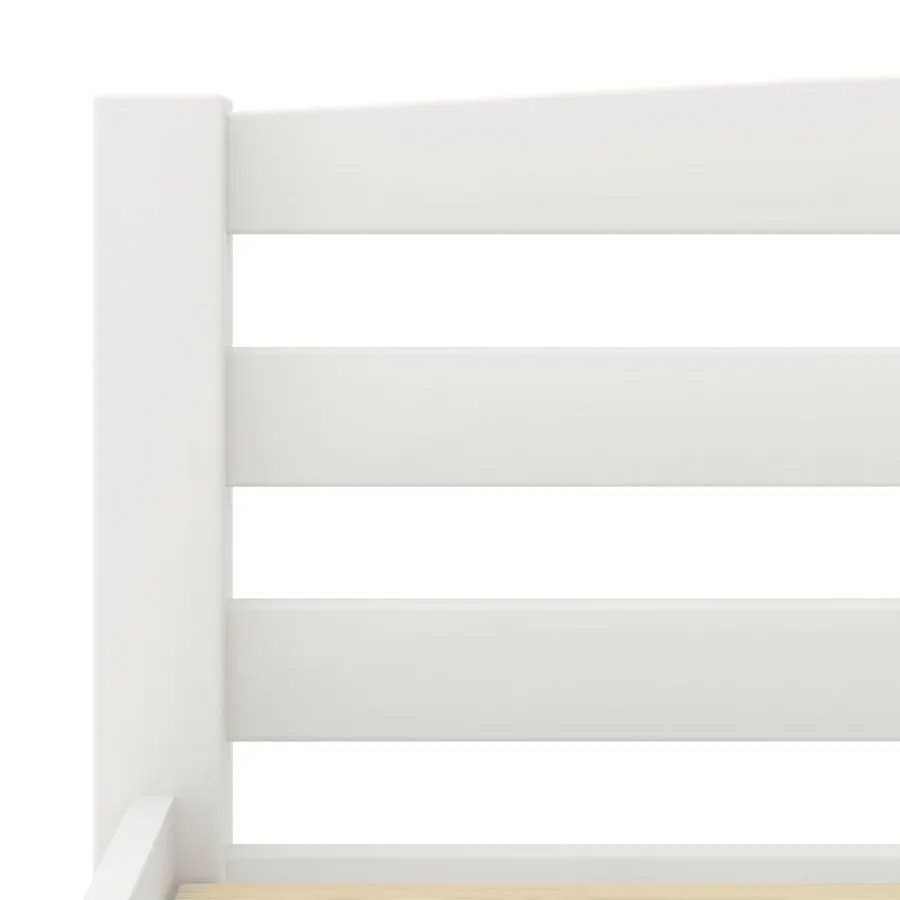 Cadre de lit sans matelas blanc bois de pin massif 140x200 cm - 6