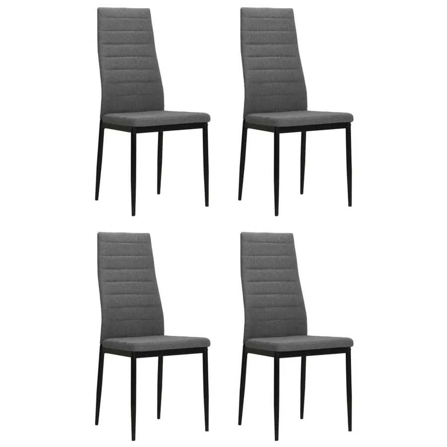 Chaises à manger lot de 4 gris clair tissu