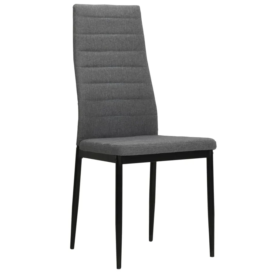 Chaises à manger lot de 4 gris clair tissu - 2