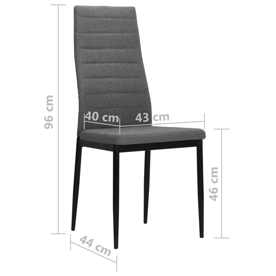 Chaises à manger lot de 4 gris clair tissu - 8