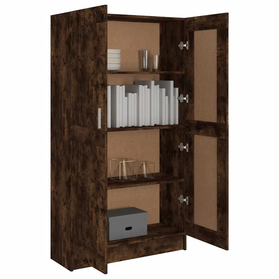 Bibliothèque Chêne fumé 82,5x30,5x150 cm Bois d'ingénierie - 7