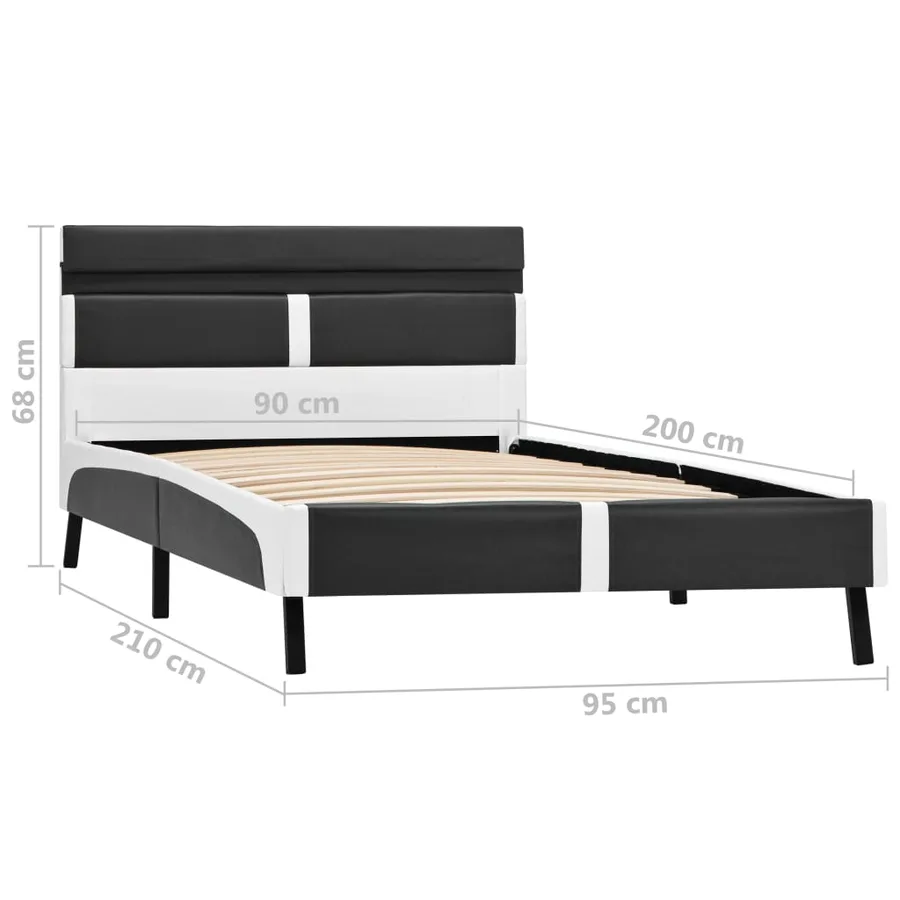 Cadre de lit avec LED sans matelas gris similicuir 90x200 cm - 10