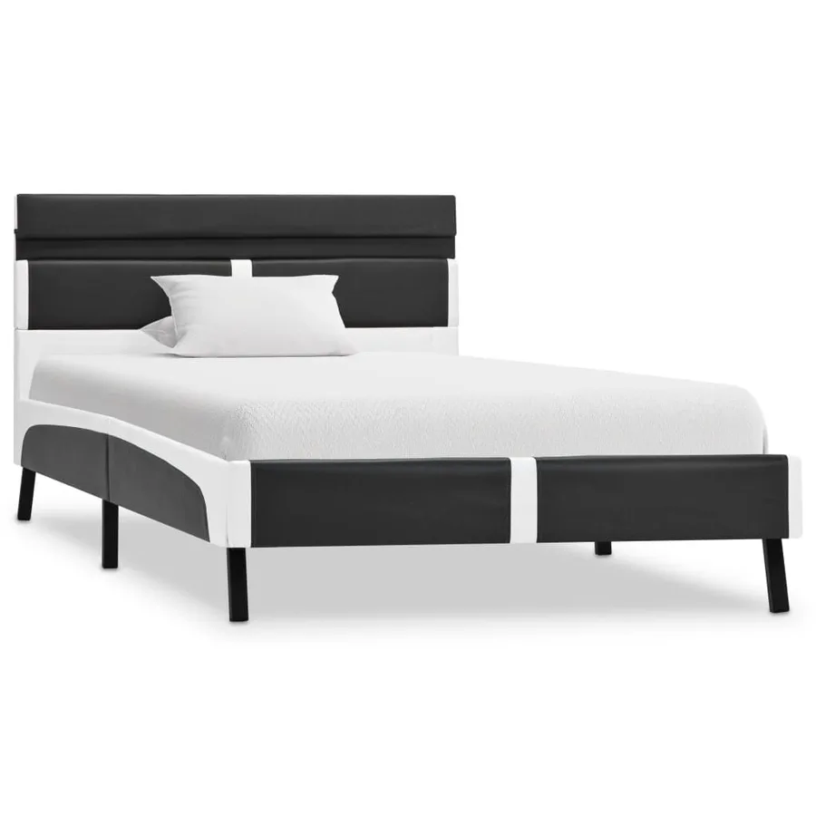 Cadre de lit avec LED sans matelas gris similicuir 90x200 cm - 2