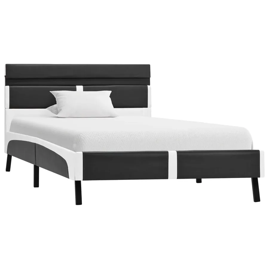 Cadre de lit avec LED sans matelas gris similicuir 90x200 cm - 3