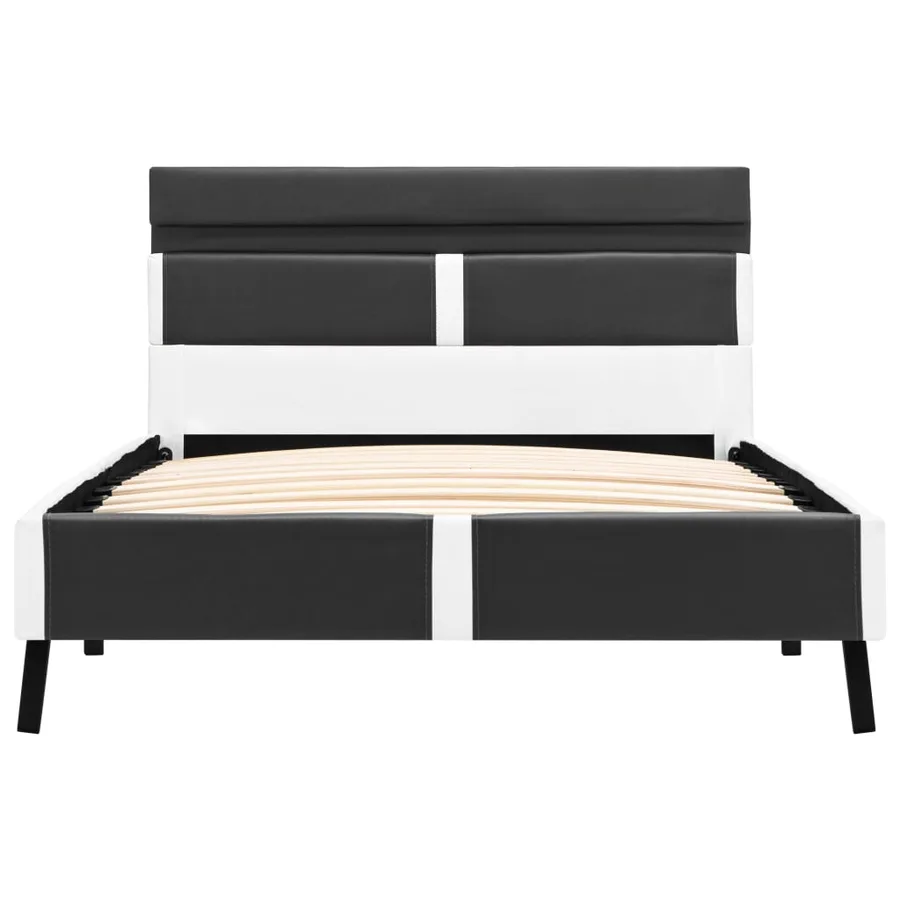 Cadre de lit avec LED sans matelas gris similicuir 90x200 cm - 5