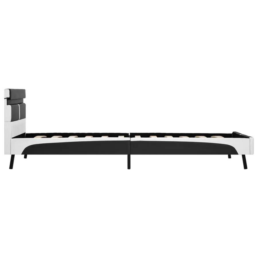 Cadre de lit avec LED sans matelas gris similicuir 90x200 cm - 6