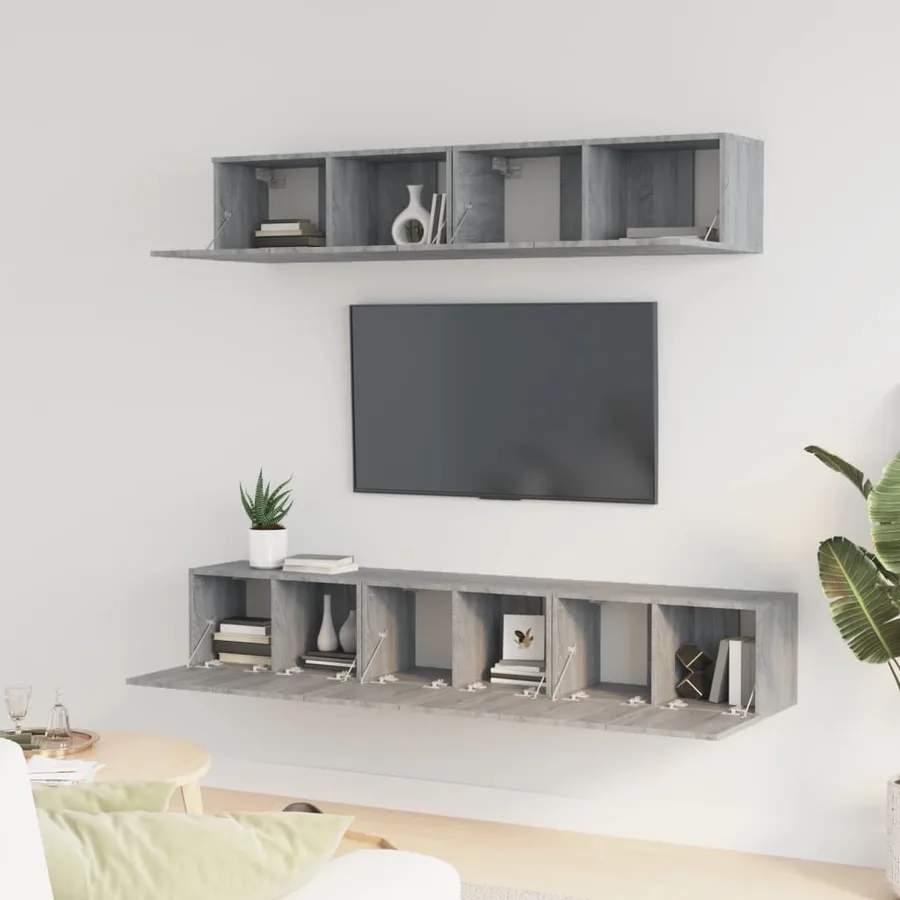 Ensemble de meubles TV 5 pcs Sonoma gris Bois d'ingénierie - 3