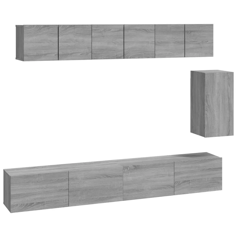 Ensemble de meubles TV 6 pcs Sonoma gris Bois d'ingénierie - 2