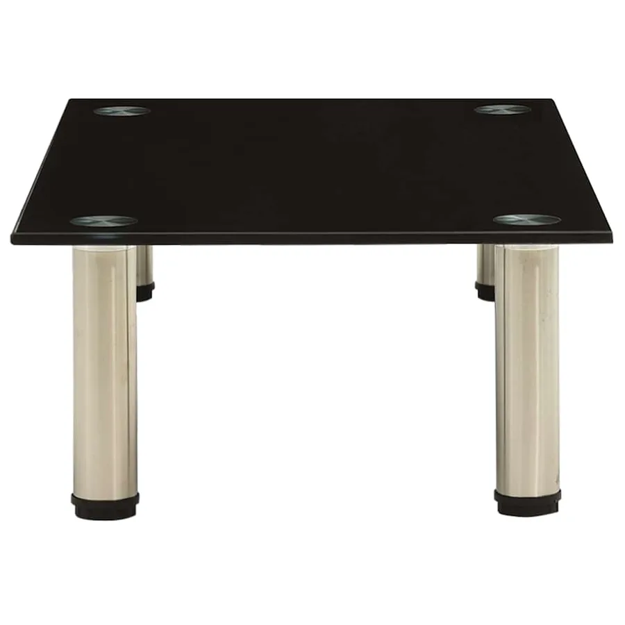 Meuble TV noir 60x35x17 cm verre trempé - 3