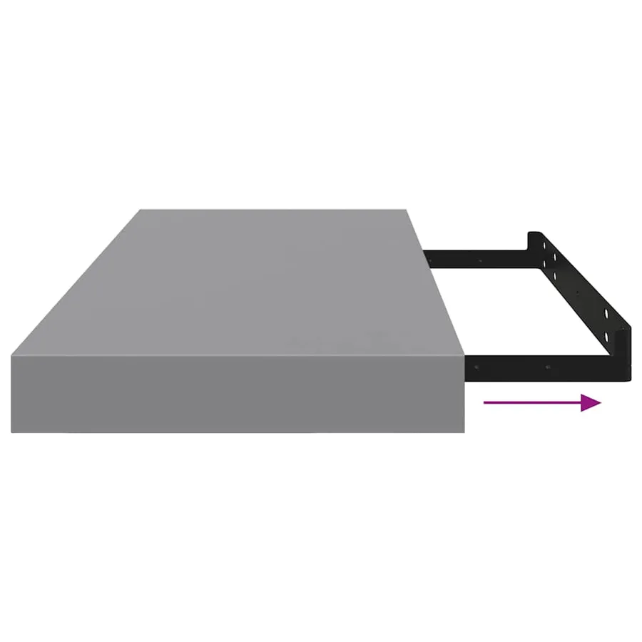 Étagères murales flottantes 2 pcs Gris 60x23,5x3,8 cm MDF - 11
