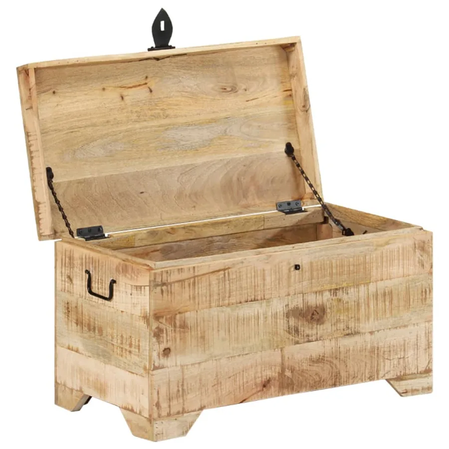 Coffre de rangement Bois massif de manguier brut - 4