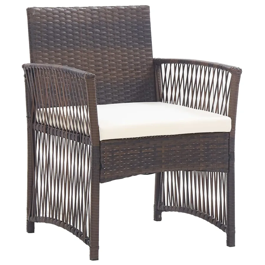 Salon de jardin 4 pcs avec coussin Résine tressée Marron - 12