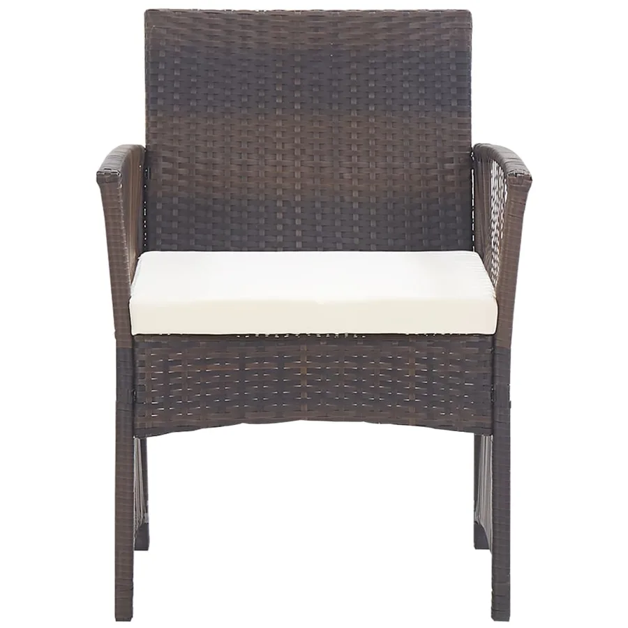 Salon de jardin 4 pcs avec coussin Résine tressée Marron - 13