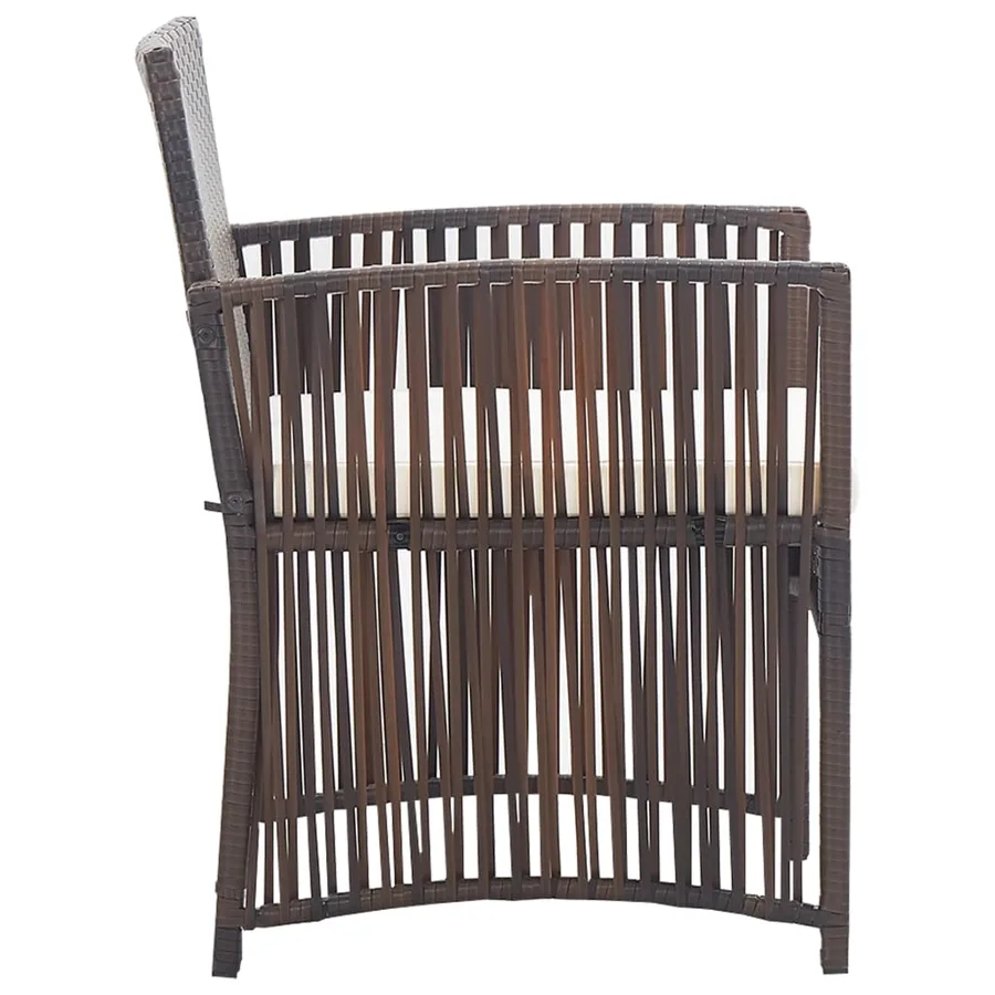 Salon de jardin 4 pcs avec coussin Résine tressée Marron - 14