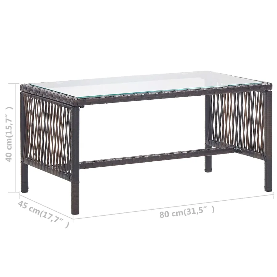 Salon de jardin 4 pcs avec coussin Résine tressée Marron - 16
