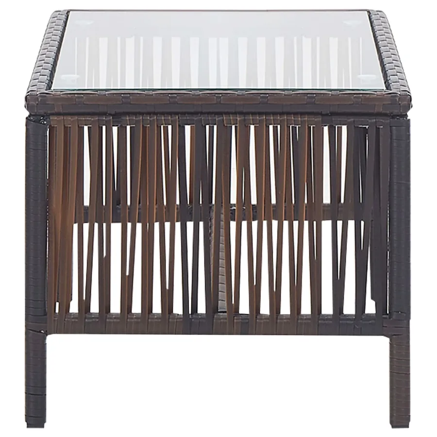 Salon de jardin 4 pcs avec coussin Résine tressée Marron - 5