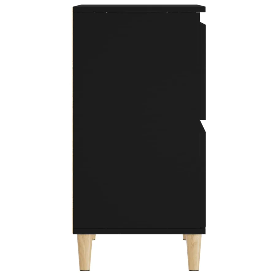 Buffets 2 pcs noir 60x35x70 cm bois d'ingénierie - 9
