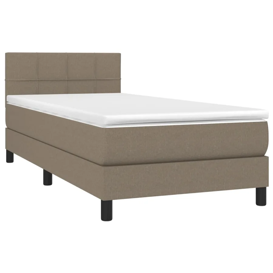 Sommier à lattes de lit avec matelas Taupe 80x200 cm Tissu - 3